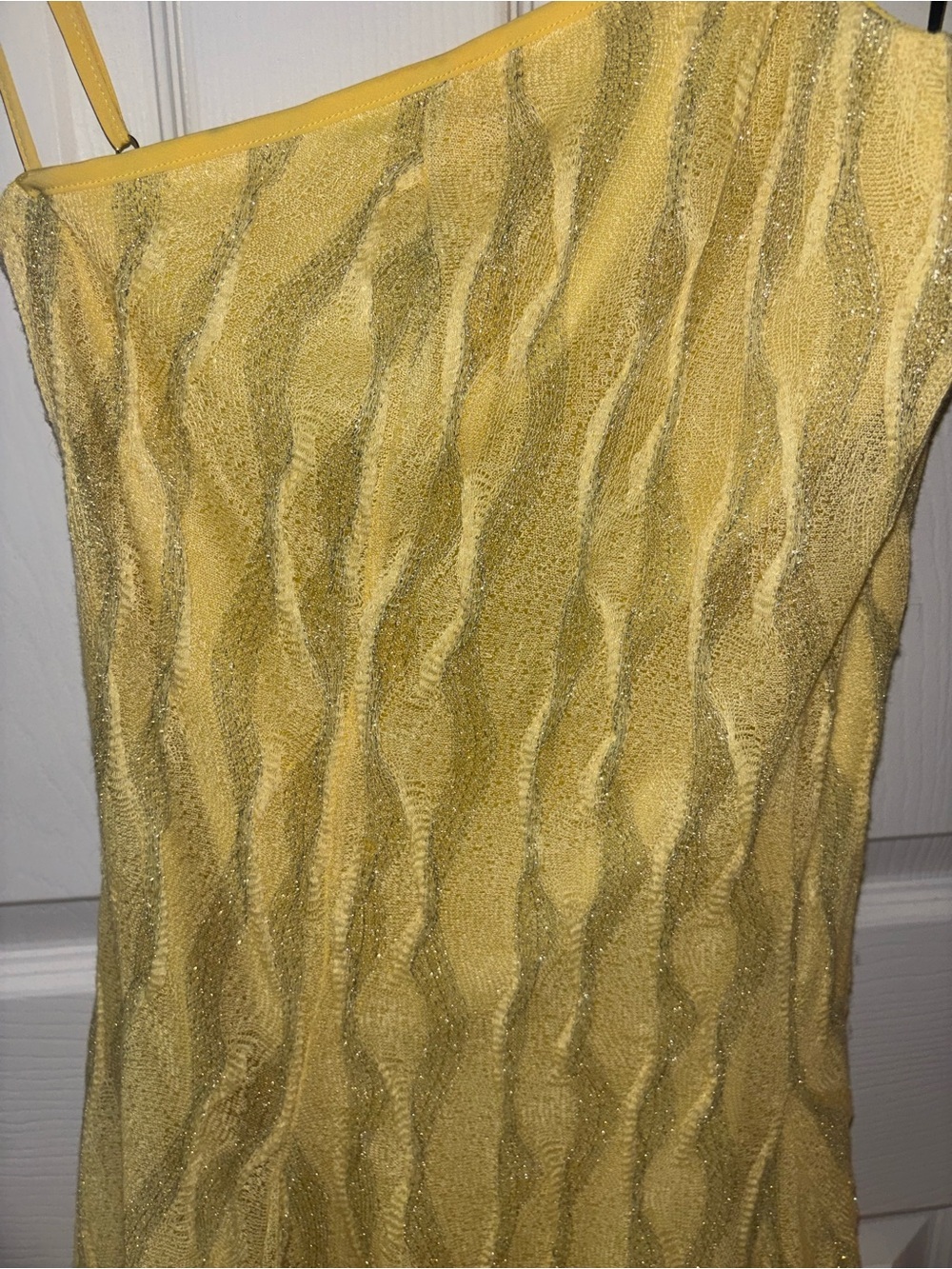 Black Halo Yellow One-Shoulder Midi Dress size L - Picture 11 of 15